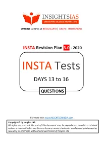 Insta Revision Tests 3.0 Test 13 to 16 Questions