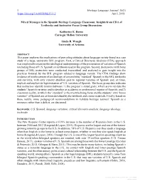 Mixed Messages in the Spanish Heritage Language Classroom: Insights from CDA of Textbooks and Instructor Focus Group Discussions