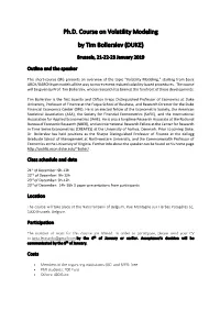 Ph.D. Course on Volatility Modeling by Tim Bollerslev (DUKE)