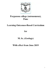 Pune Learning Outcomes-Based Curriculum for M. Sc. (Geology)