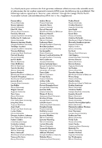 As a Thank You to Peer Reviewers for Their Generous Volunteer Efforts to Ensure the Scientific Merit of Submissions for the Stud