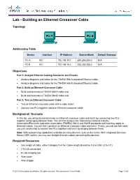 Lab - Building an Ethernet Crossover Cable