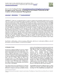 Learning in Governance Networks in the Context of Environmental Management