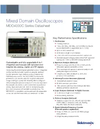 Mixed Domain Oscilloscopes WINNER of 13 INDUSTRY AWARDS MDO4000C Series Datasheet