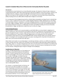 Realities of Relocation for Alaska Native Villages
