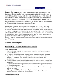 Senior Deep Learning Hardware Architect