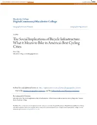 The Social Implications of Bicycle Infrastructure: What It Means to Bike