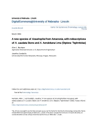 A New Species of Anastrepha from Amazonia, with Redescriptions of A