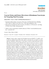 Current Status and Future Directions of Botulinum Neurotoxins for Targeting Pain Processing