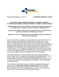 For Immediate Release: 12/13/2018 GOVERNOR ANDREW M. CUOMO