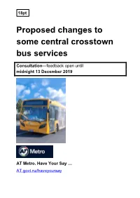 Proposed Changes to Some Central Crosstown Bus Services