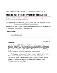 Responses to Information Requests Responses to Information Requests