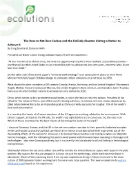 The Race to Net-Zero Carbon and the Unlikely Disaster Uniting a Nation to Achieve It by Craig Bouchard, Ecolution Kwh