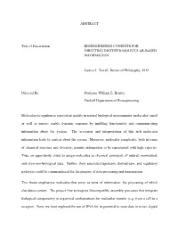 ABSTRACT Title of Dissertation: BIOENGINEERED