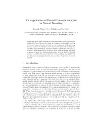An Application of Formal Concept Analysis to Neural Decoding