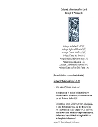 Calls and Affirmations.Archangels Book Fold
