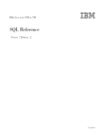 DB2 Server for VSE & VM SQL Reference