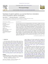 Speech Repetition and Theta Burst Stimulation