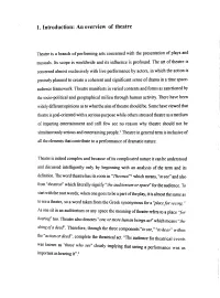 1. Introduction: an Overview of Theatre