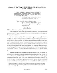 Chapter 9. NATURAL SELECTION and BIOLOGICAL EVOLUTION