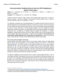 Communications Enabling Science from the 2050 Heliophysics System Observatory 1 2 3 4 2 Authors: S