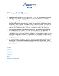 PPP - Frequently Asked Questions
