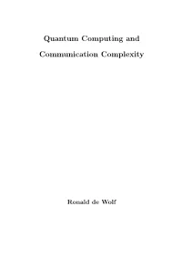 Quantum Computing and Communication Complexity