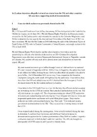 Sri Lankan Deportees Allegedly Tortured on Return from the UK and Other Countries All Cases Have Supporting Medical Documentation