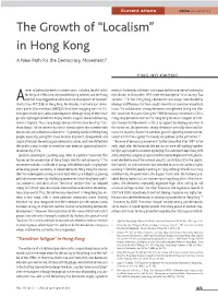 The Growth of “Localism” in Hong Kong