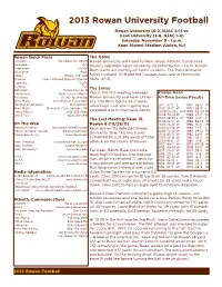 2013 Rowan University Football