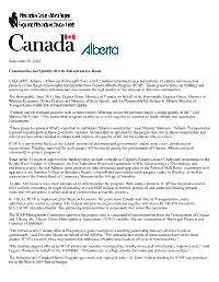 Albertans Will Benefit from a $15.2 M