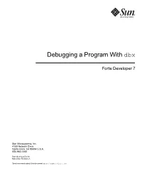 Debugging a Program with Dbx
