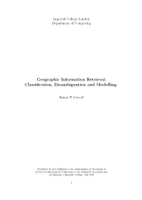 Geographic Information Retrieval: Classification, Disambiguation