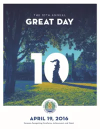 GREAT Day 2016 Program