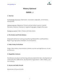 History Optional PAPER