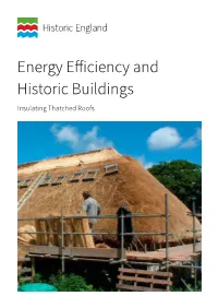 Insulating Thatched Roofs This Guidance Note Has Been Prepared and Edited by David Pickles