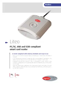 Liteo PC/SC, USB and CCID Compliant Smart Card Reader