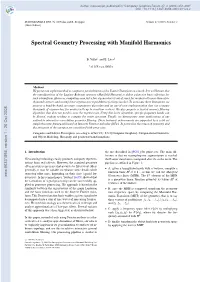 Spectral Geometry Processing with Manifold Harmonics