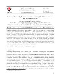 Synthesis of Benzaldehyde by Swern Oxidation of Benzyl Alcohol in a Continuous ﬂow Microreactor System