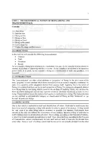 1 Unit 3 Transcendental Notion of Being