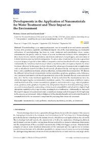 Developments in the Application of Nanomaterials for Water Treatment and Their Impact on the Environment