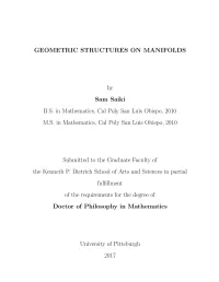 Geometric Structures on Manifolds