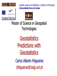 Master of Science in Geospatial Technologies Geostatistics