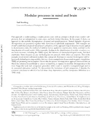 Modular Processes in Mind and Brain