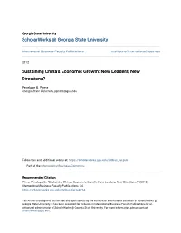 Sustaining China's Economic Growth