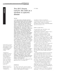 The 2017 Doyne Lecture: the Orbit As a Window to Systemic Disease