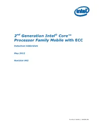2Nd Generation Intel® Core™ Processor Family Mobile with ECC