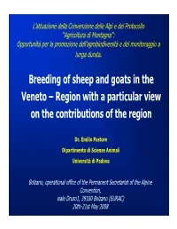 Breeding of Sheep and Goats in the Veneto