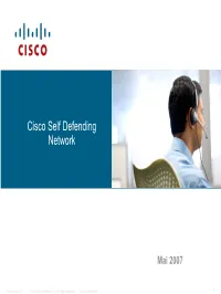 Cisco Self Defending Network