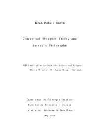 Conceptual Metaphor Theory and Sartre's Philosophy